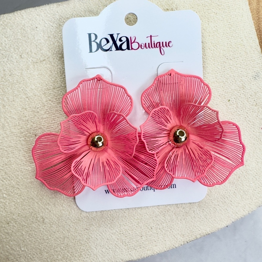 Pink Flower Kids Hair Clips